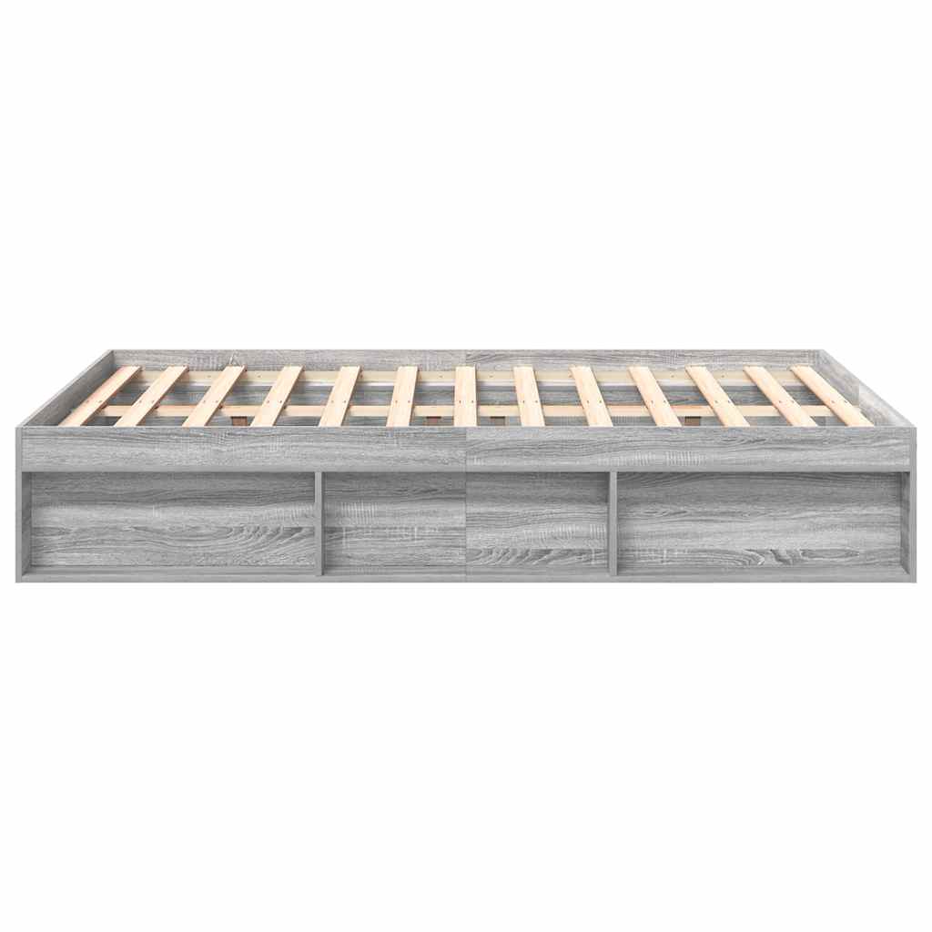 vidaXL Bed Frame without Mattress Grey Sonoma 150x200 cm King Size King Size