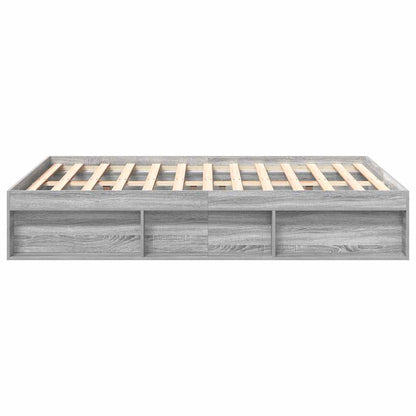 vidaXL Bed Frame without Mattress Grey Sonoma 150x200 cm King Size King Size