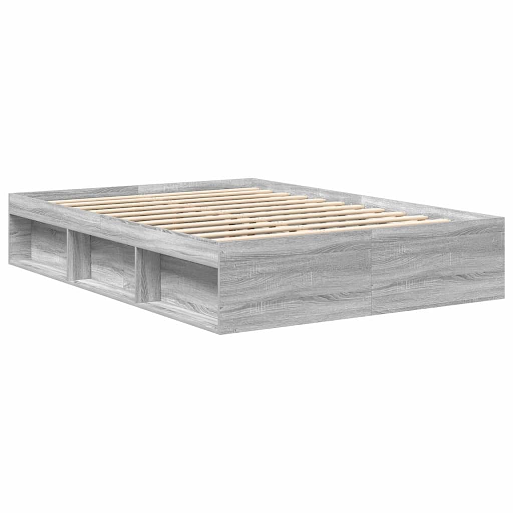 vidaXL Bed Frame without Mattress Grey Sonoma 150x200 cm King Size King Size