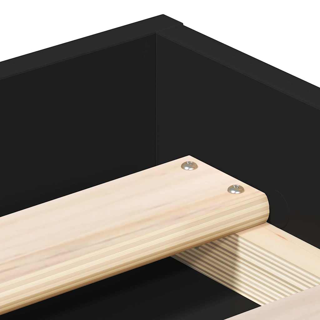 vidaXL Bed Frame without Mattress Black 160x200 cm