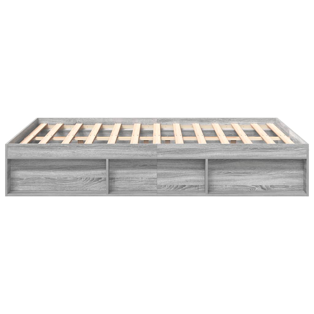 vidaXL Bed Frame without Mattress Grey Sonoma 160x200 cm