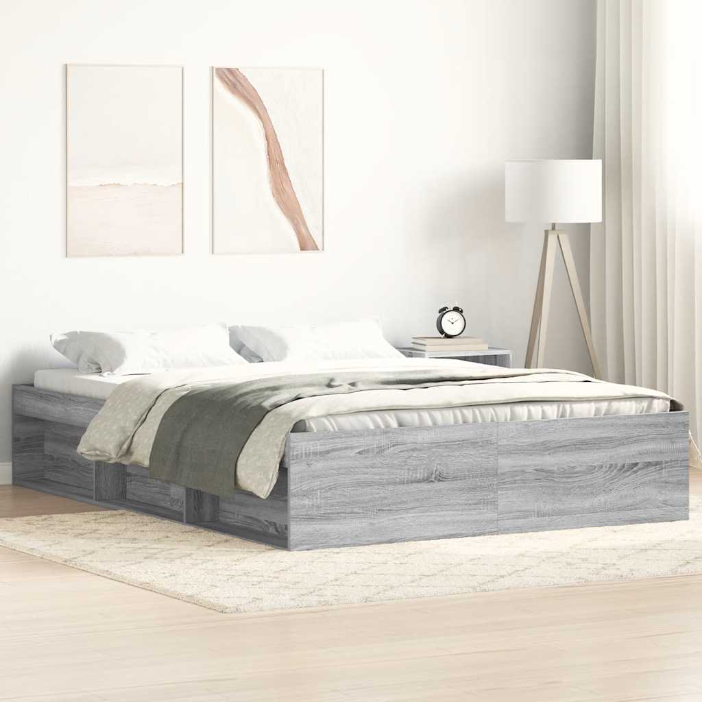 vidaXL Bed Frame without Mattress Grey Sonoma 160x200 cm
