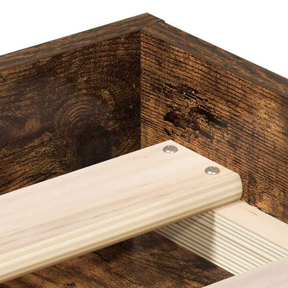 vidaXL Bed Frame without Mattress Smoked Oak 180x200 cm Super King Super King Size