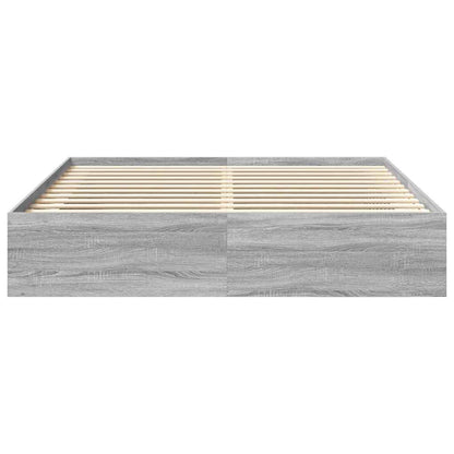 vidaXL Bed Frame without Mattress Grey Sonoma 180x200 cm Super King Super King Size