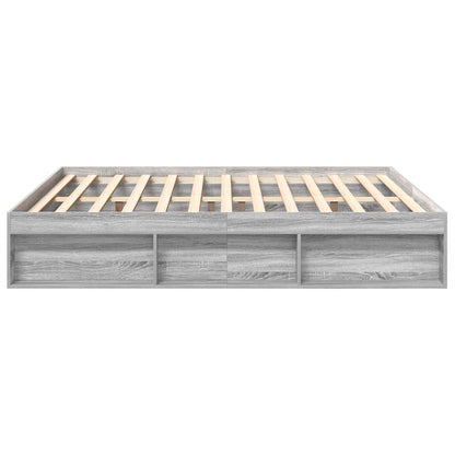 vidaXL Bed Frame without Mattress Grey Sonoma 180x200 cm Super King Super King Size