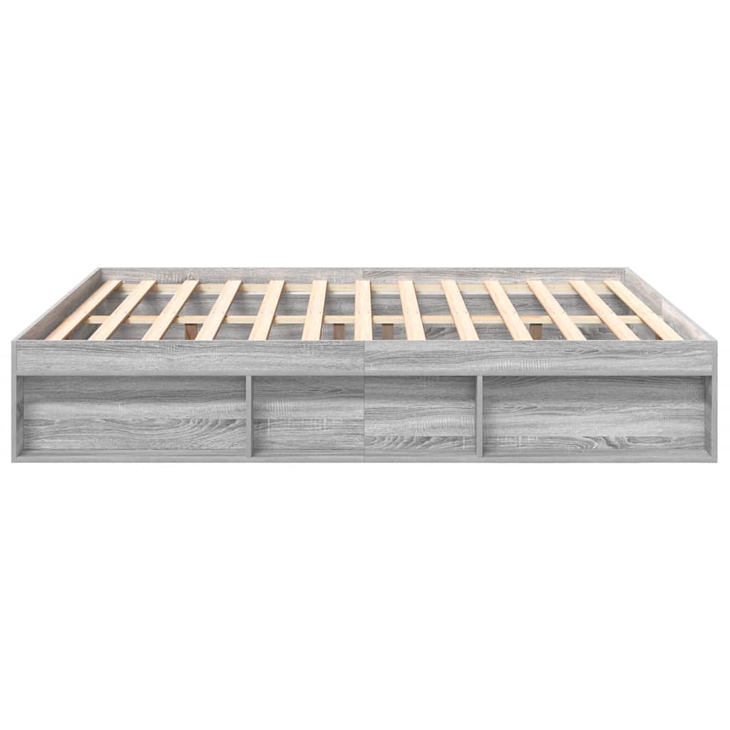 vidaXL Bed Frame without Mattress Grey Sonoma 180x200 cm Super King Super King Size