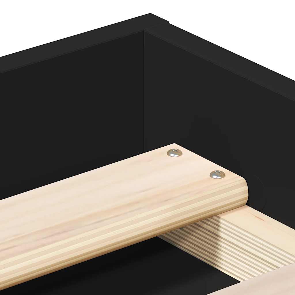 vidaXL Bed Frame without Mattress Black 200x200 cm