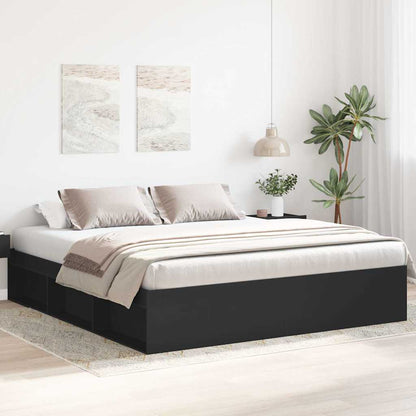 vidaXL Bed Frame without Mattress Black 200x200 cm