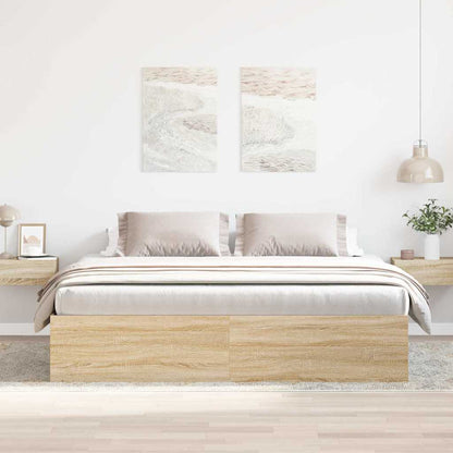 vidaXL Bed Frame without Mattress Sonoma Oak 200x200 cm