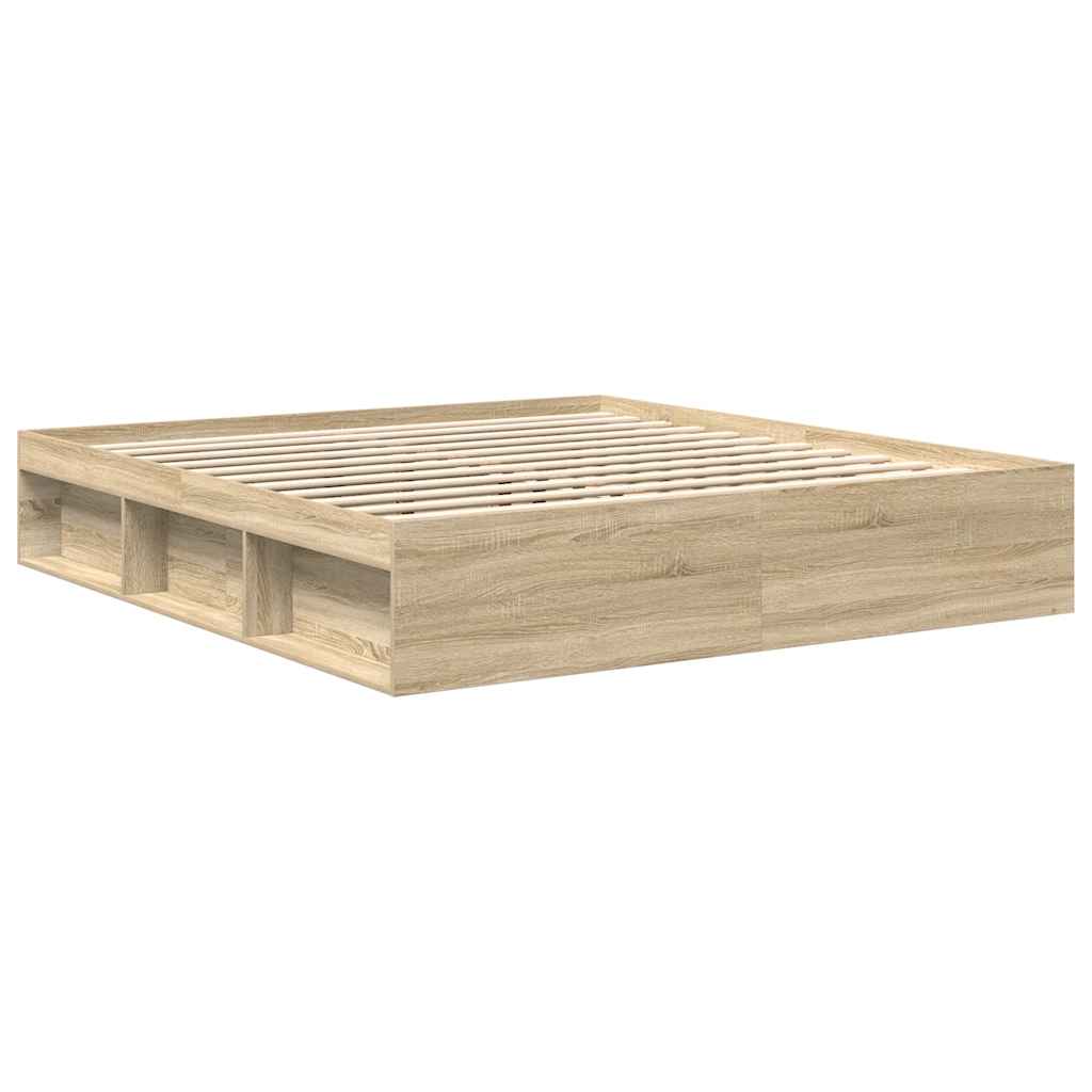 vidaXL Bed Frame without Mattress Sonoma Oak 200x200 cm
