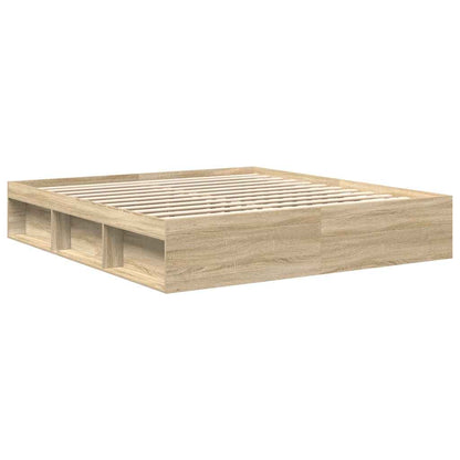 vidaXL Bed Frame without Mattress Sonoma Oak 200x200 cm