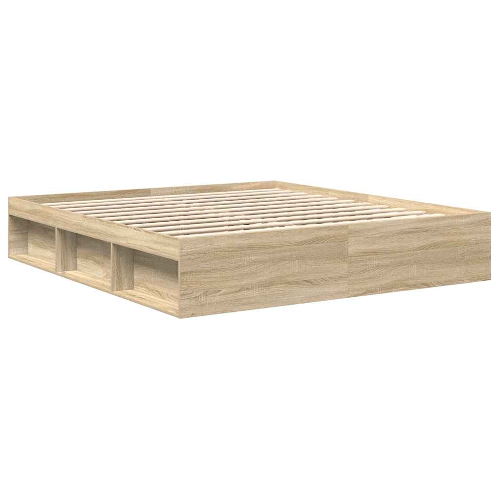 vidaXL Bed Frame without Mattress Sonoma Oak 200x200 cm
