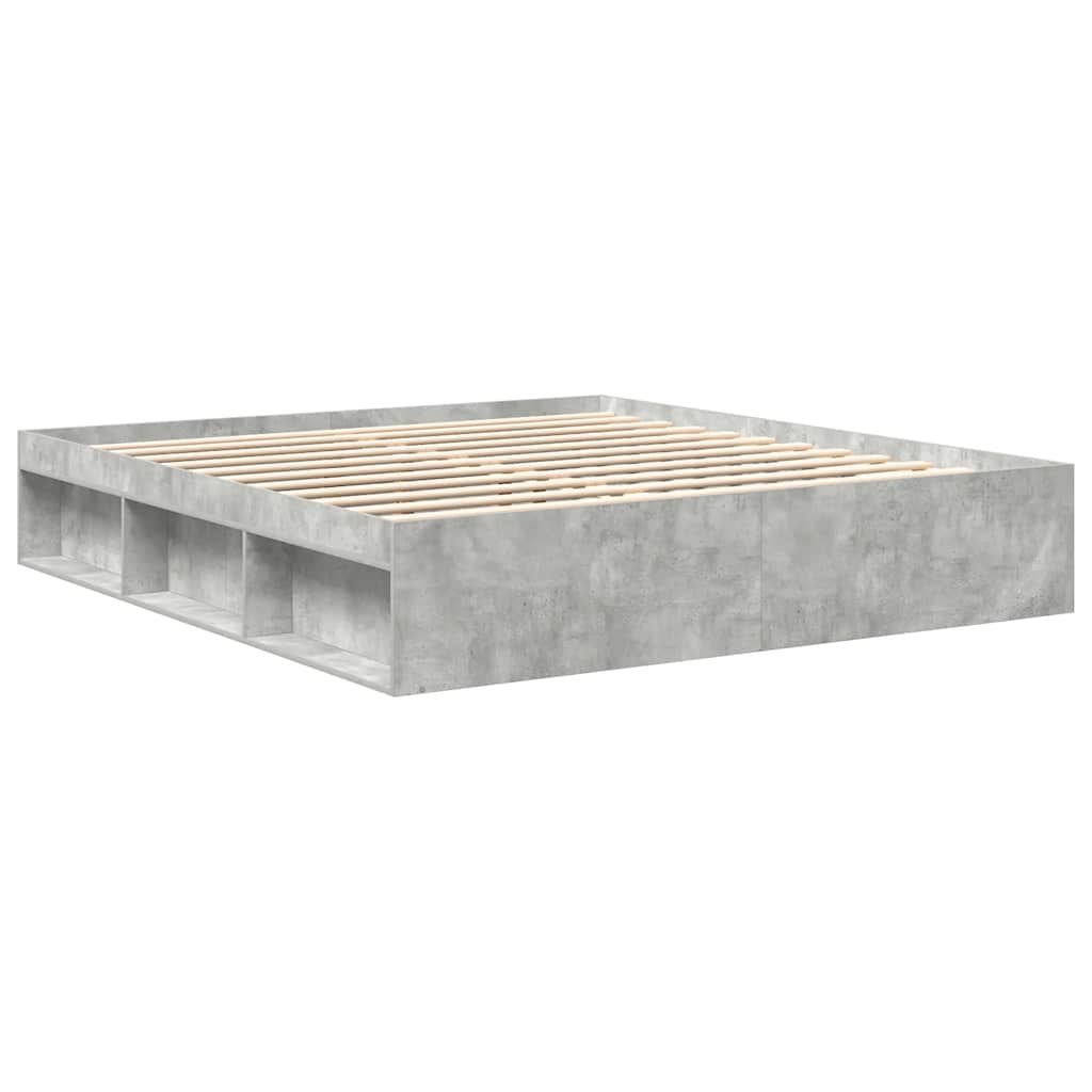 vidaXL Bed Frame without Mattress Concrete Grey 200x200 cm