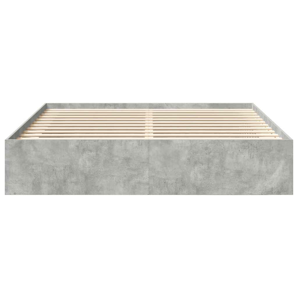 vidaXL Bed Frame without Mattress Concrete Grey 200x200 cm