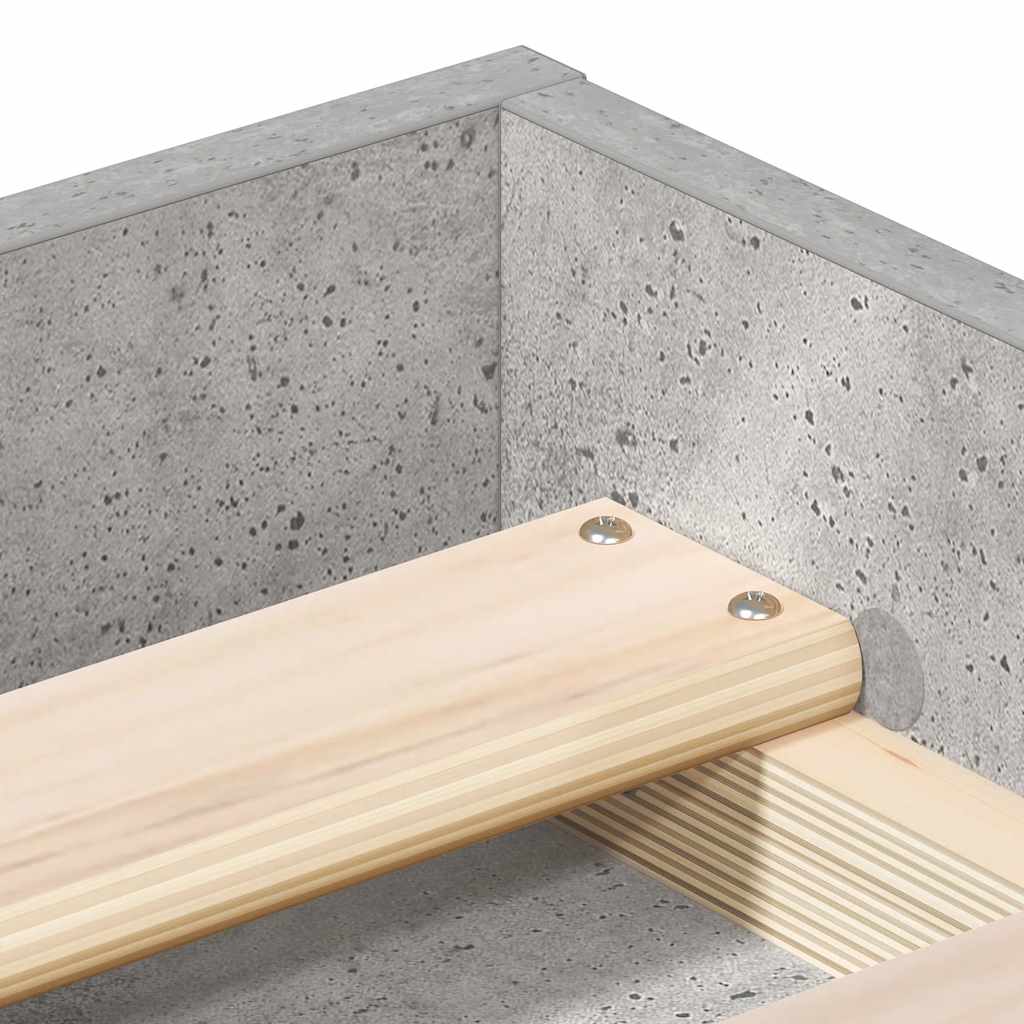 vidaXL Bed Frame without Mattress Concrete Grey 200x200 cm