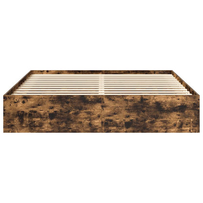 vidaXL Bed Frame without Mattress Smoked Oak 200x200 cm