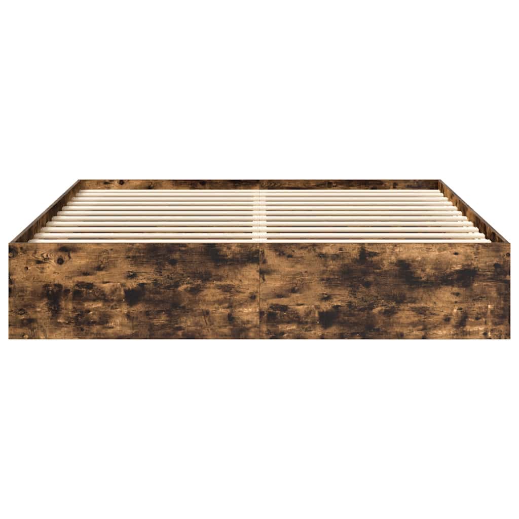vidaXL Bed Frame without Mattress Smoked Oak 200x200 cm