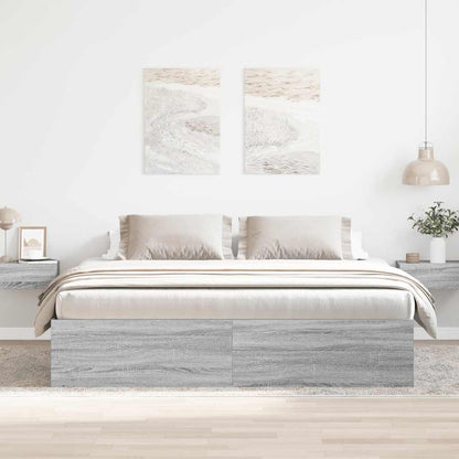 vidaXL Bed Frame without Mattress Grey Sonoma 200x200 cm