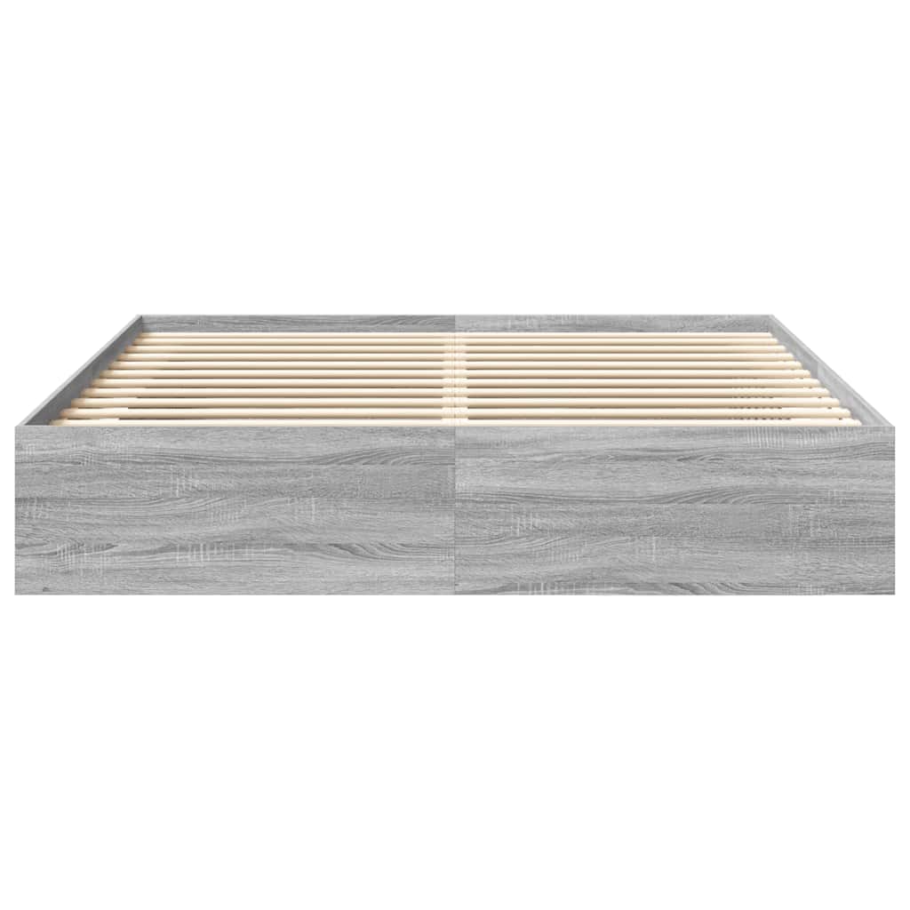 vidaXL Bed Frame without Mattress Grey Sonoma 200x200 cm