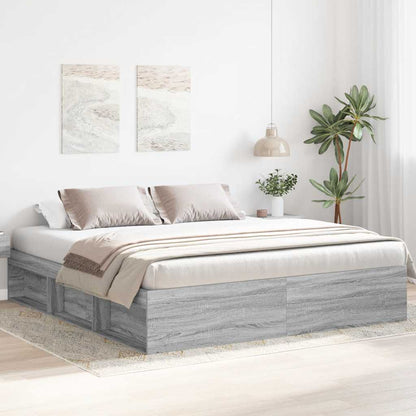 vidaXL Bed Frame without Mattress Grey Sonoma 200x200 cm