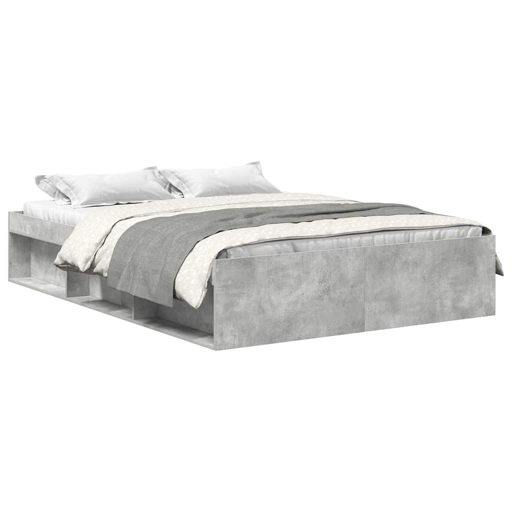 vidaXL Bed Frame without Mattress Concrete Grey 120x190 cm Small Double Small Double