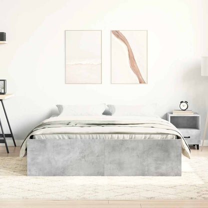 vidaXL Bed Frame without Mattress Concrete Grey 120x190 cm Small Double Small Double