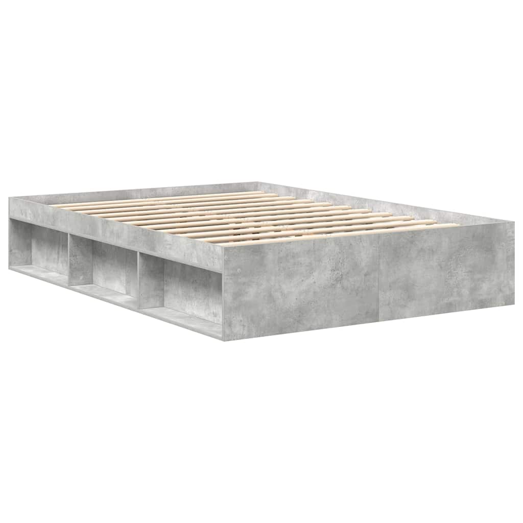 vidaXL Bed Frame without Mattress Concrete Grey 120x190 cm Small Double Small Double