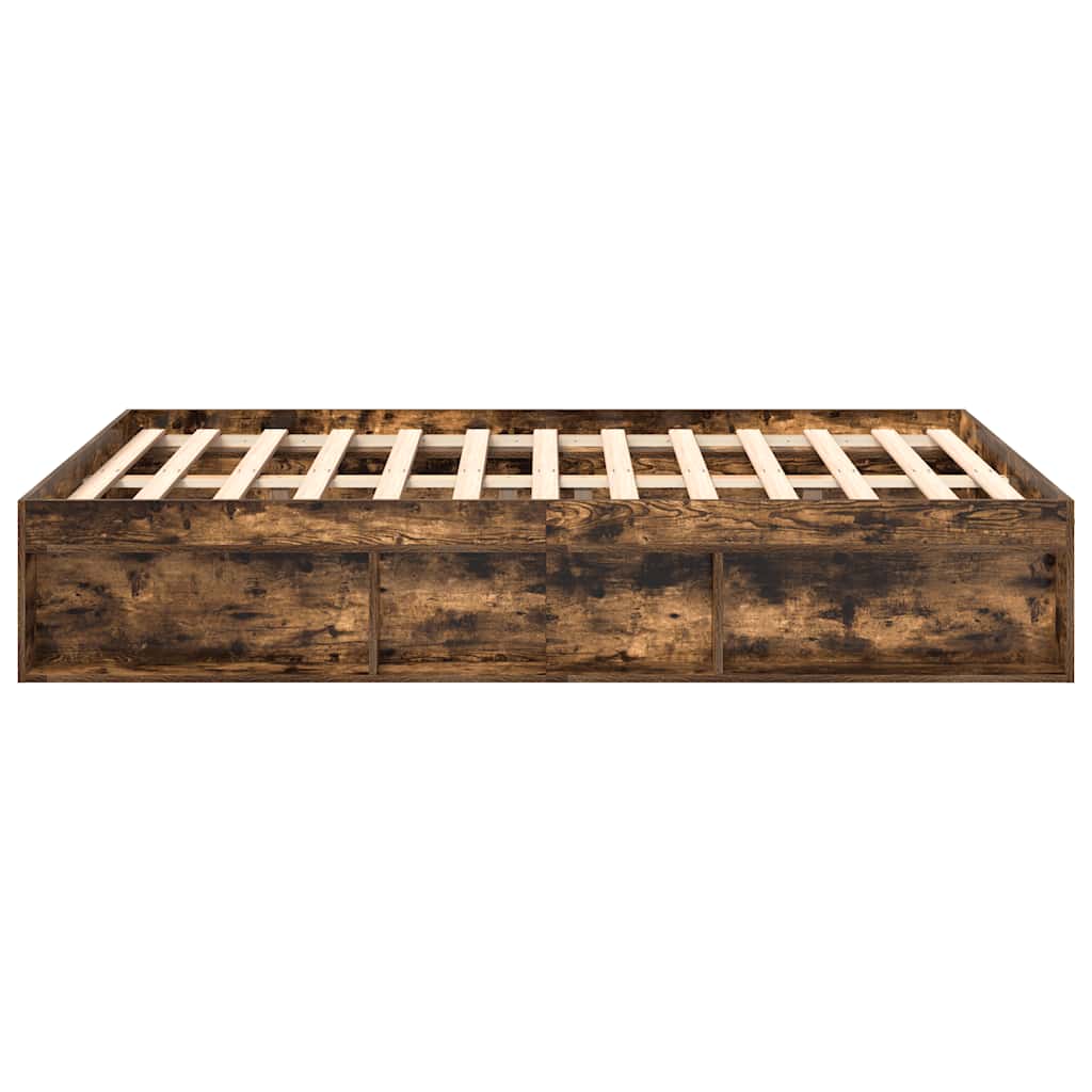 vidaXL Bed Frame without Mattress Smoked Oak 120x190 cm Small Double Small Double