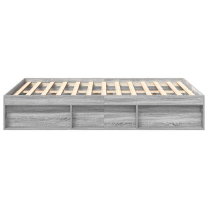 vidaXL Bed Frame without Mattress Grey Sonoma 120x190 cm Small Double Small Double