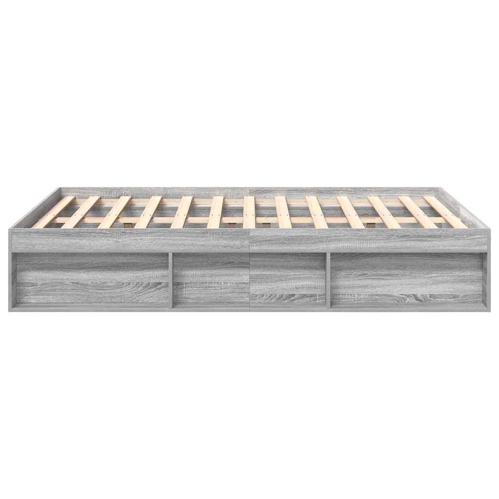 vidaXL Bed Frame without Mattress Grey Sonoma 120x190 cm Small Double Small Double