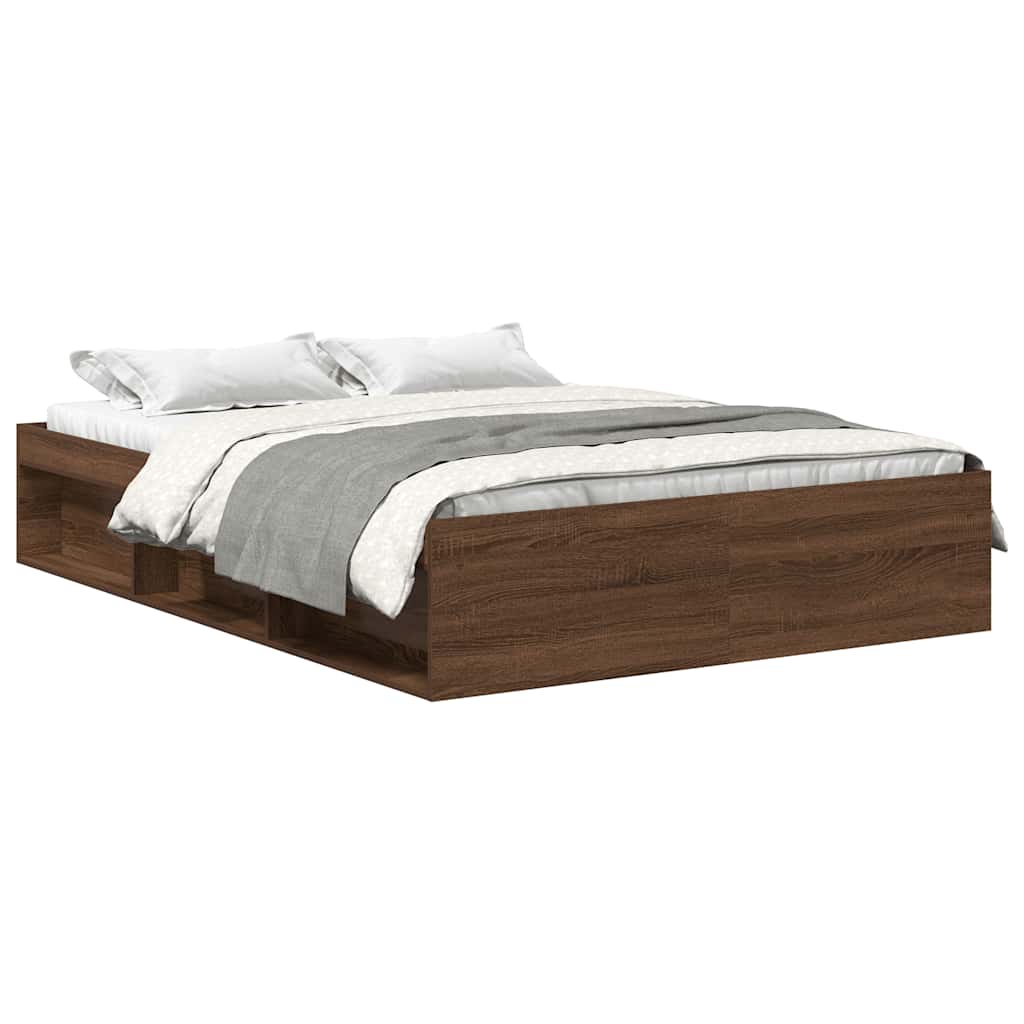 vidaXL Bed Frame without Mattress Brown Oak 120x190 cm Small Double Small Double