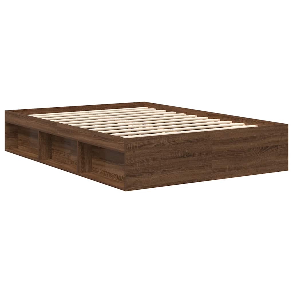 vidaXL Bed Frame without Mattress Brown Oak 120x190 cm Small Double Small Double