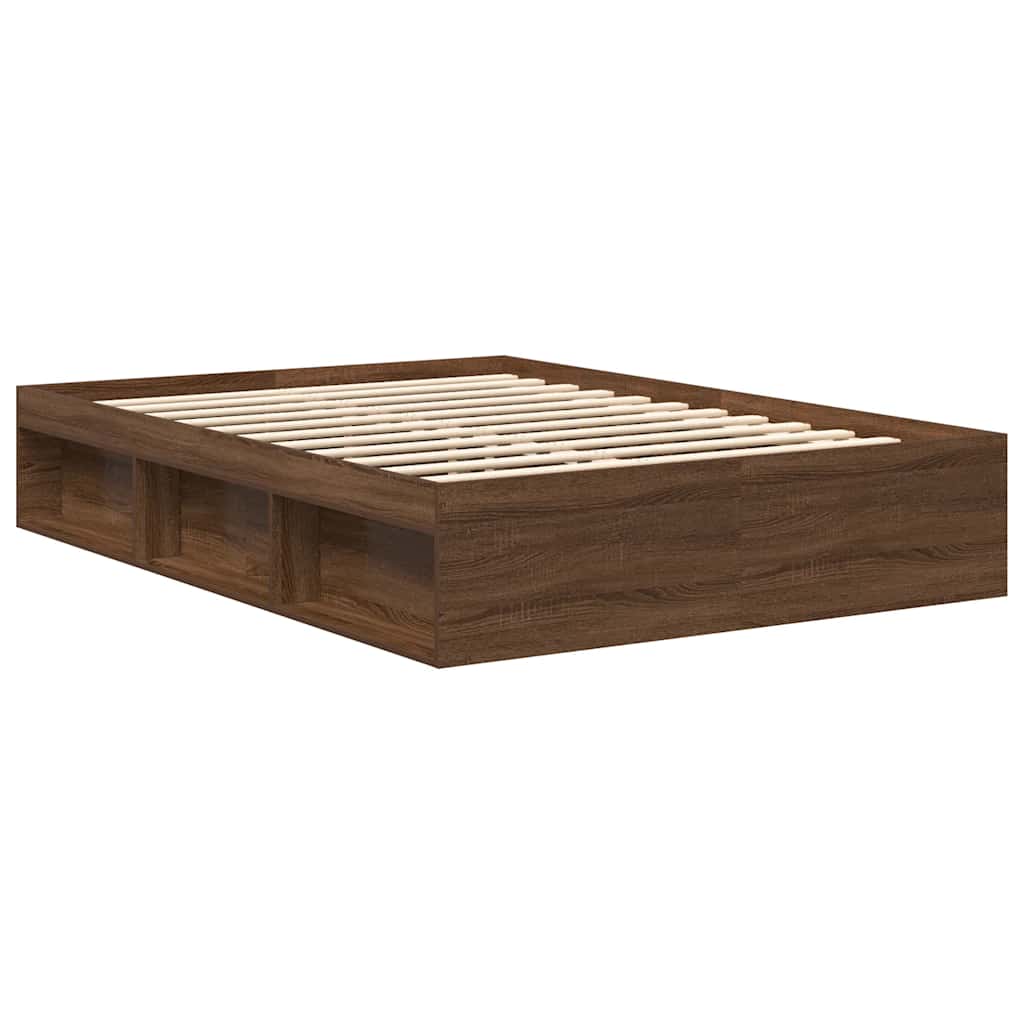 vidaXL Bed Frame without Mattress Brown Oak 120x190 cm Small Double Small Double