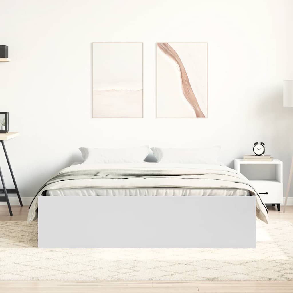 vidaXL Bed Frame without Mattress White 140x190 cm