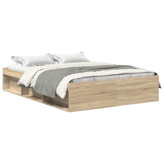 vidaXL Bed Frame without Mattress Sonoma Oak 140x190 cm