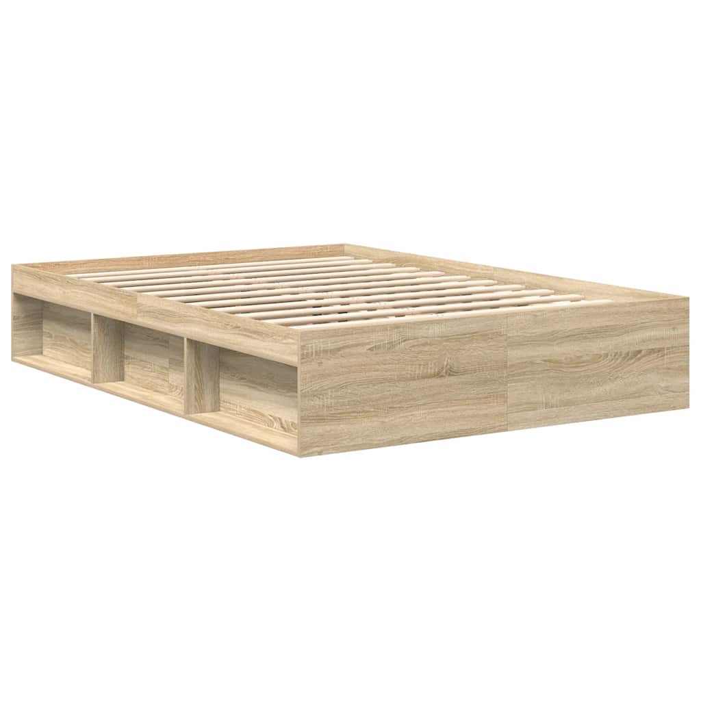 vidaXL Bed Frame without Mattress Sonoma Oak 140x190 cm