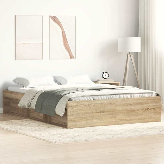vidaXL Bed Frame without Mattress Sonoma Oak 140x190 cm