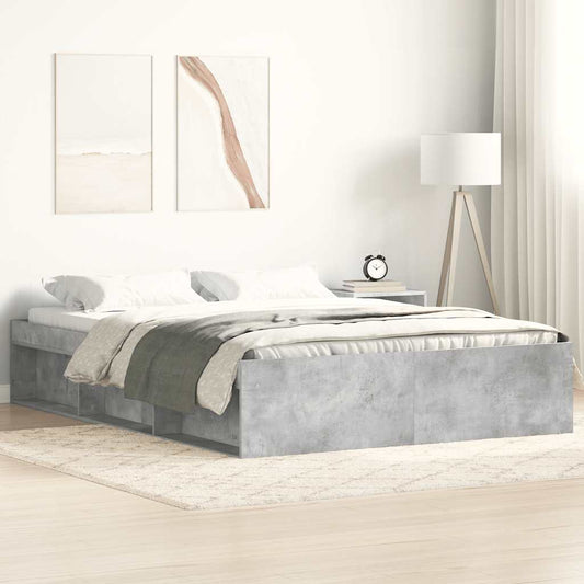 vidaXL Bed Frame without Mattress Concrete Grey 140x190 cm