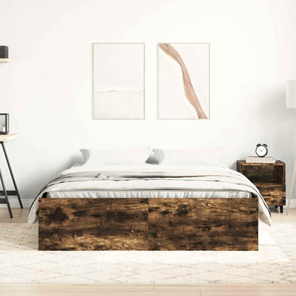 vidaXL Bed Frame without Mattress Smoked Oak 140x190 cm