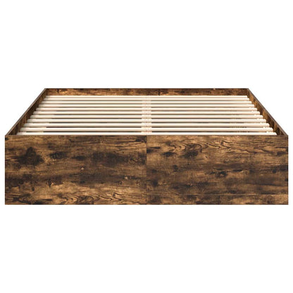 vidaXL Bed Frame without Mattress Smoked Oak 140x190 cm