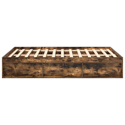 vidaXL Bed Frame without Mattress Smoked Oak 140x190 cm