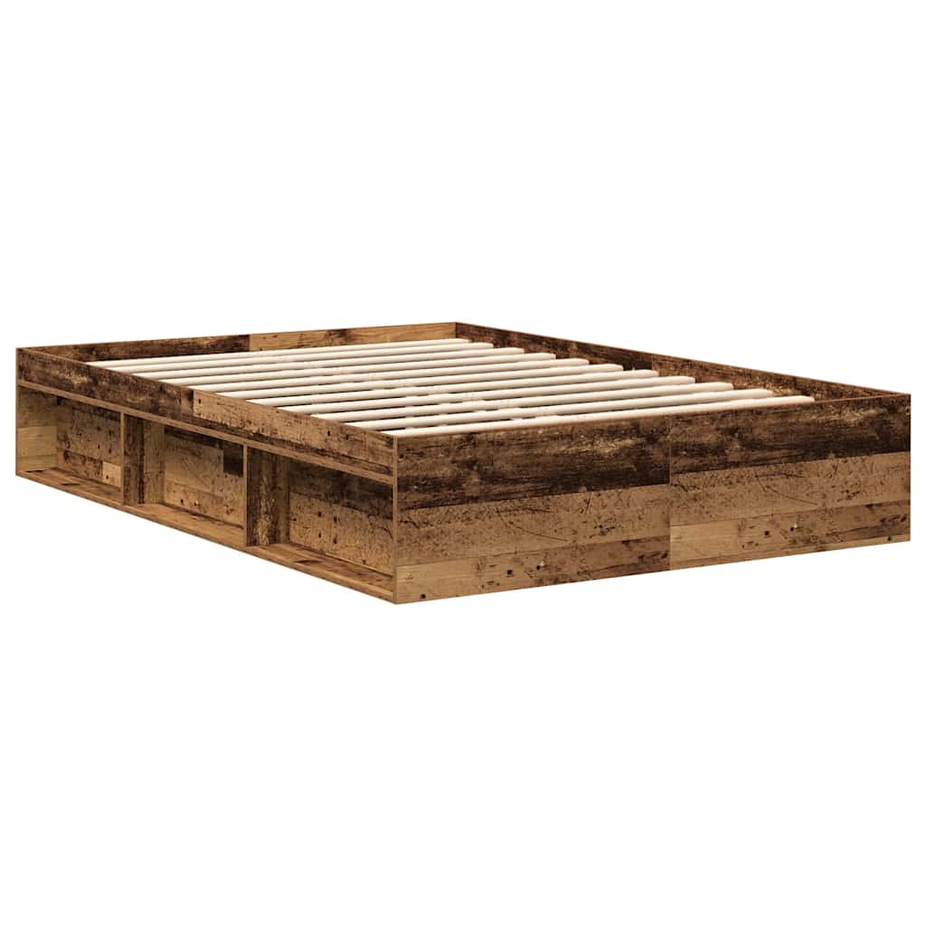 vidaXL Bed Frame without Mattress Smoked Oak 140x190 cm