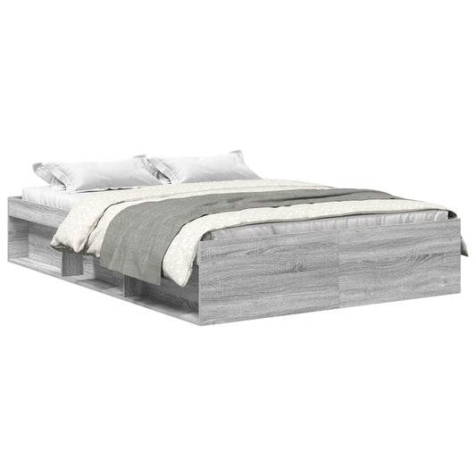 vidaXL Bed Frame without Mattress Grey Sonoma 140x190 cm