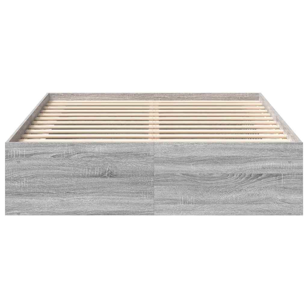 vidaXL Bed Frame without Mattress Grey Sonoma 140x190 cm