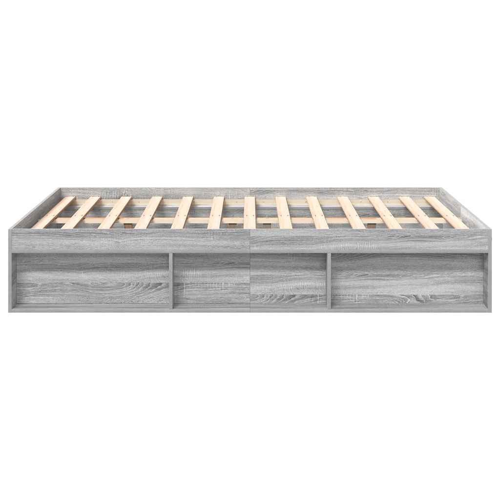 vidaXL Bed Frame without Mattress Grey Sonoma 140x190 cm