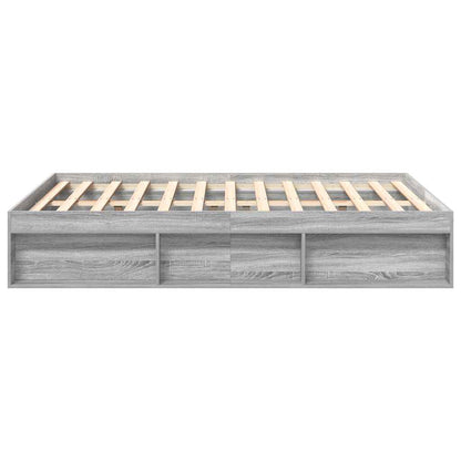vidaXL Bed Frame without Mattress Grey Sonoma 140x190 cm