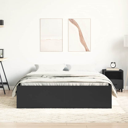 vidaXL Bed Frame without Mattress Black 135x190 cm Double Double