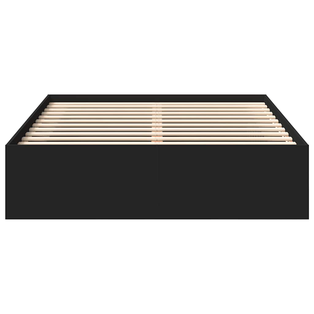 vidaXL Bed Frame without Mattress Black 135x190 cm Double Double