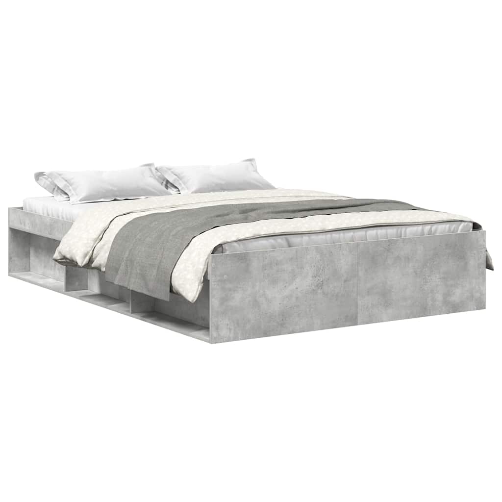 vidaXL Bed Frame without Mattress Concrete Grey 135x190 cm Double Double