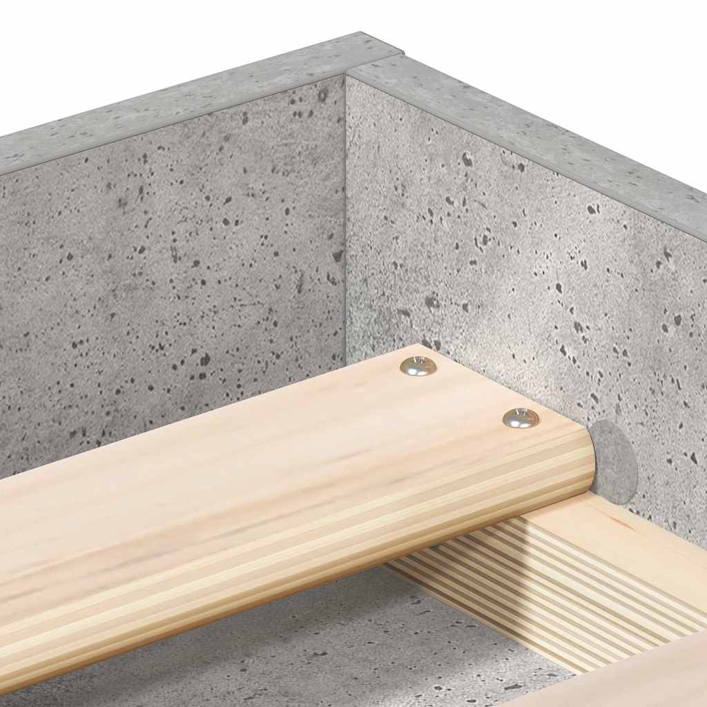 vidaXL Bed Frame without Mattress Concrete Grey 135x190 cm Double Double